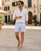 Beckett Men's Seersucker Swim Shorts – Quick-Dry Drawstring Beach Shorts