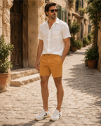 Calvin Men's Slim Fit Chino Shorts – Stretch Canvas 5 Inch Khaki Shorts