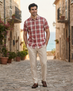 Travis Men's Cotton Short Sleeve Travel Shirt – Lightweight Casual Outdoor Shirt