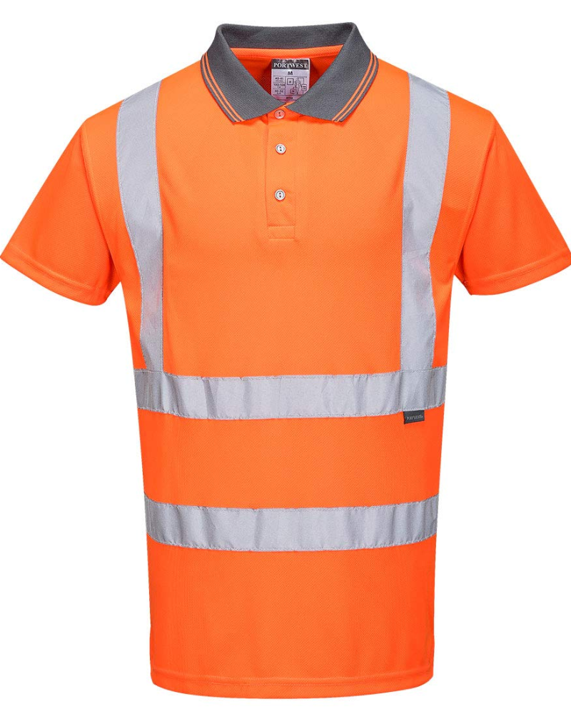 Martin Men's Hi-Vis Polo Shirt – Class 2 Safety Work Polo with UPF 40+
