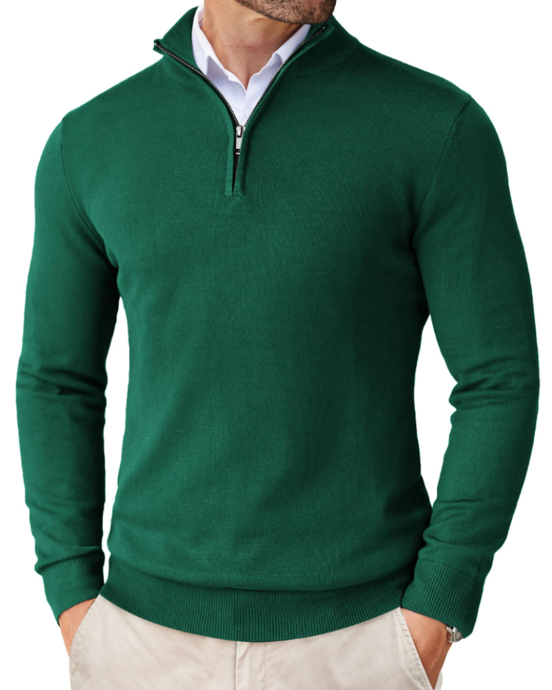 Holden Men's Quarter Zip Knit Sweater – Slim Fit Mock Neck Pullover