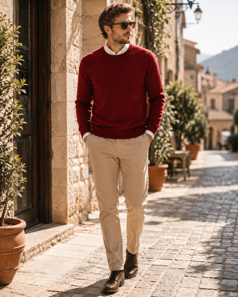 Arthur Men's Cashmere Jumper – Crew Neck Regular Fit Luxury Knit Sweater