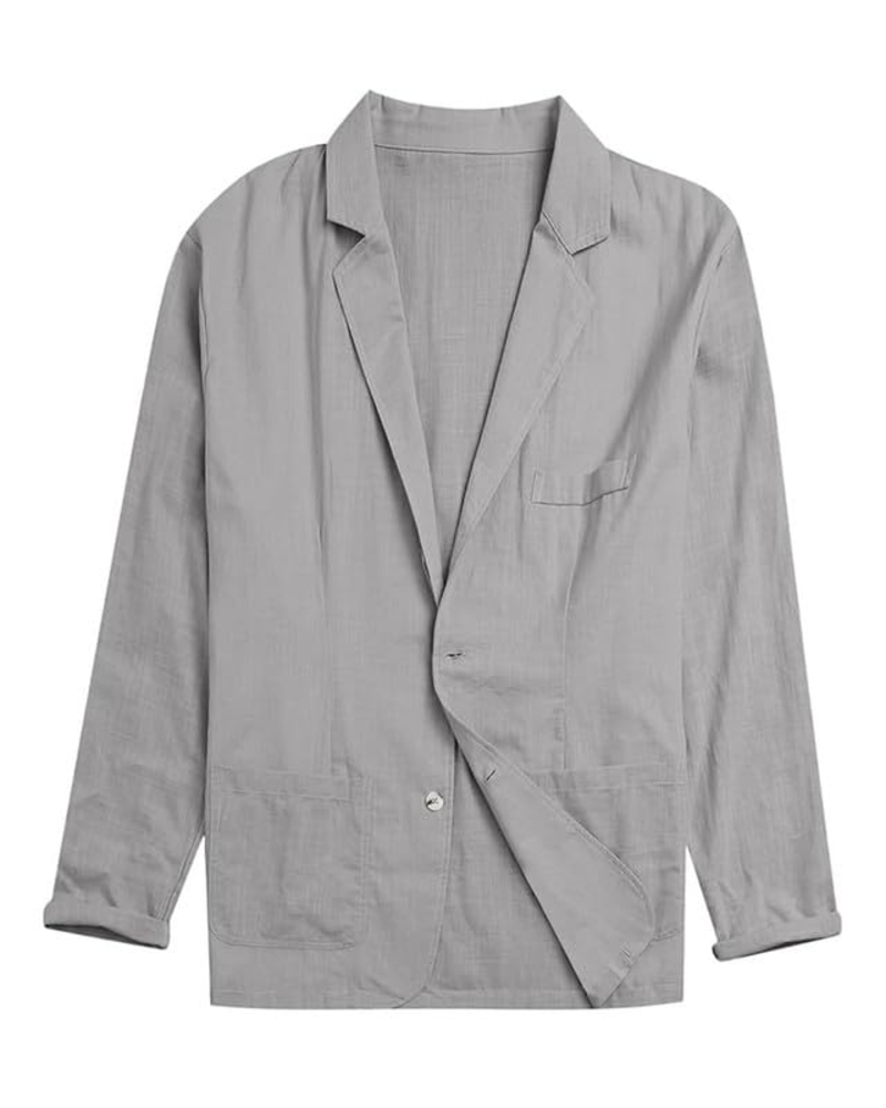 Miles Men's Linen Blazer – Regular Fit Summer Suit Jacket with 2 Button Fastening