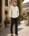 Mileson Men's Long Sleeve Walking Shirt – UPF 50+ Outdoor Button-Up Shirt