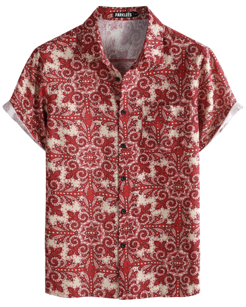 Holden Men's Floral Shirt – Short Sleeve Button-Up Summer Shirt