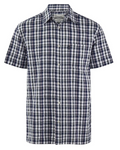 Marshall Men's Cotton Seersucker Shirt – Short Sleeve Plaid Button-Up Casual Shirt