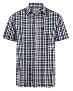 Marshall Men's Cotton Seersucker Shirt – Short Sleeve Plaid Button-Up Casual Shirt