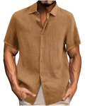 Colby Men's Short Sleeve Button Shirt – Polyester Casual Summer Collared Shirt