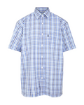 Spencer Men's Western Shirt – Short Sleeve Cotton Blend Button-Up Club Collar Shirt