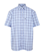 Spencer Men's Western Shirt – Short Sleeve Cotton Blend Button-Up Club Collar Shirt