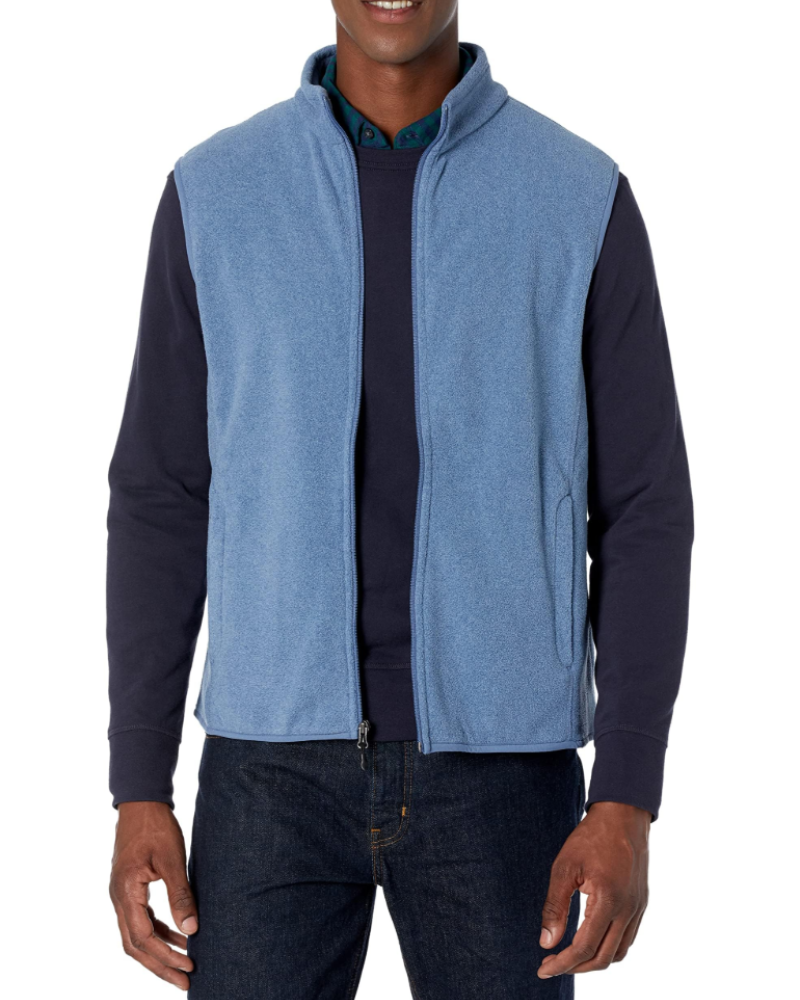 Brady Men's Polar Fleece Gilet – Full Zip Mock Neck Sleeveless Jacket