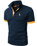 Malcolm Men's Cotton Polo Shirt – Short Sleeve 3 Button Collared Polo Top