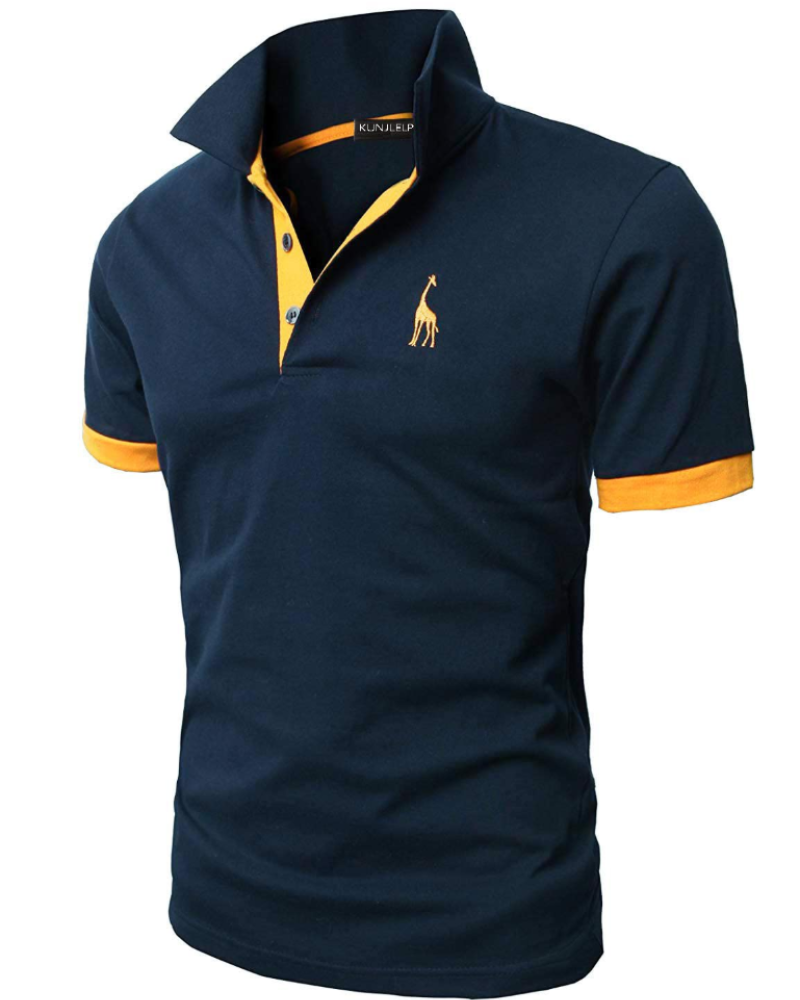 Malcolm Men's Cotton Polo Shirt – Short Sleeve 3 Button Collared Polo Top