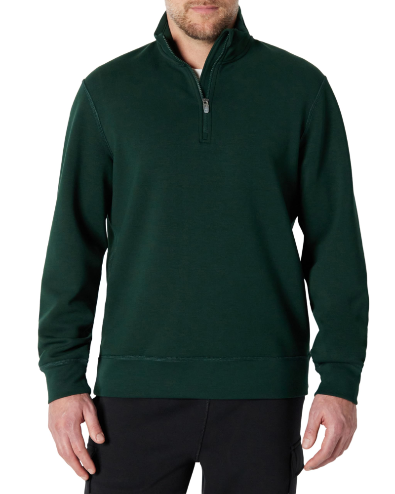 Dalton Men's Quarter Zip Pullover – Recycled Polyester Blend Relaxed Fit Sweatshirt