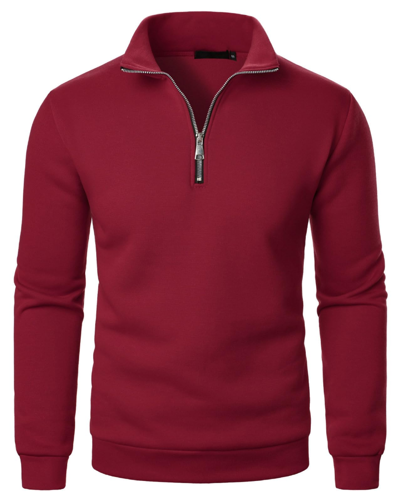 Benson Men's Quarter Zip Fleece Sweatshirt – Polar Fleece Pullover with Front Pocket
