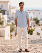 Gram Men's Knit Polo Shirt – Short Sleeve 2 Button Textured Polo Top