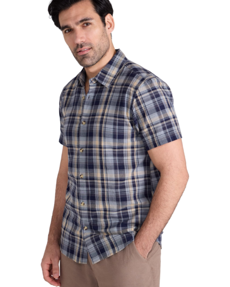 Travis Men's Cotton Short Sleeve Travel Shirt – Lightweight Casual Outdoor Shirt