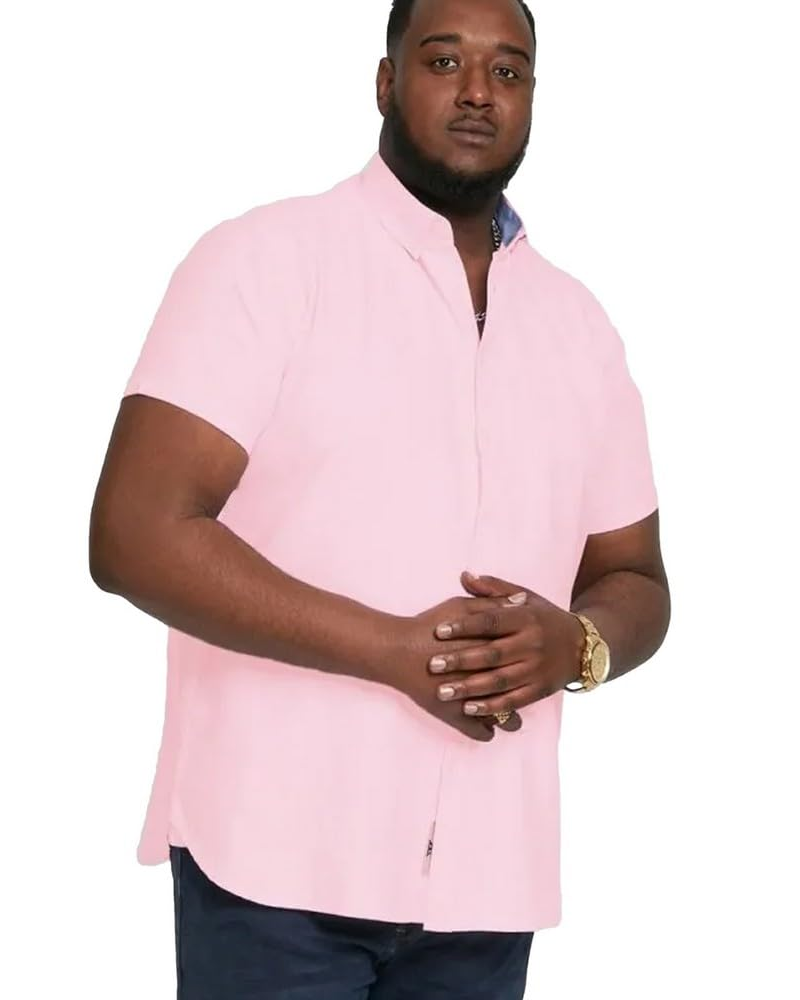 Declan Men's Plus Size Cotton Oxford Shirt – Short Sleeve Button-Down with Pocket