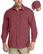 Brandon Men's UPF50+ Fishing Shirt – Long Sleeve Quick-Dry Outdoor Shirt with Pockets