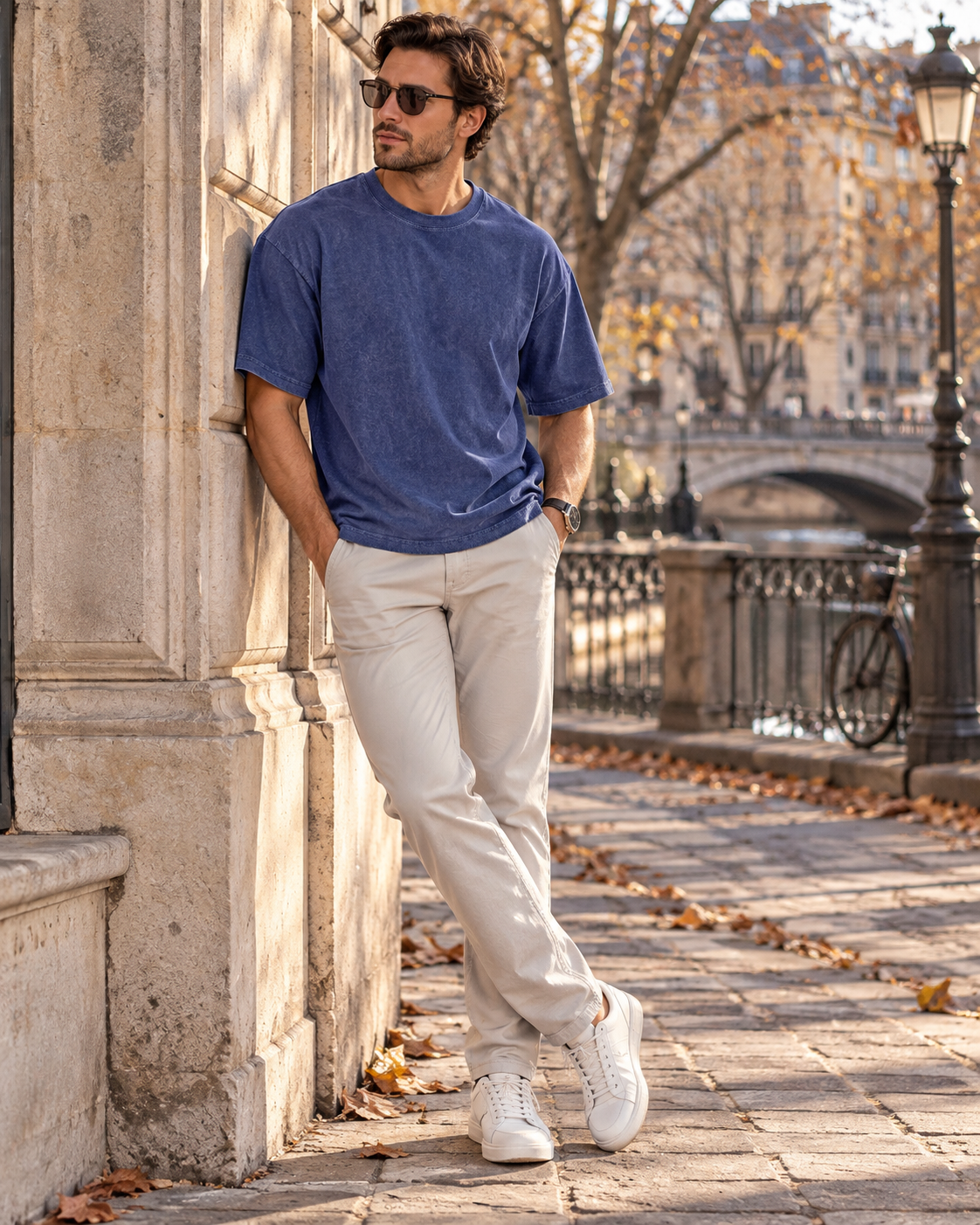 Frederick Men's Oversized T-Shirt – Vintage Washed Cotton Crew Neck Short Sleeve Tee