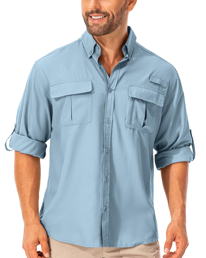 Camden Men's UPF50+ Fishing Shirt – Quick-Dry Long Sleeve Outdoor Shirt