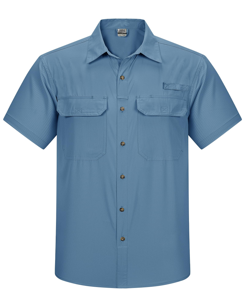 Trevor Men's UPF 50+ Outdoor Shirt – Short Sleeve Quick-Dry Hiking Fishing Shirt