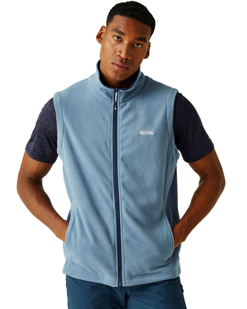 Darren Men's Fleece Gilet – Full Zip Sleeveless Body Warmer with Stand Collar