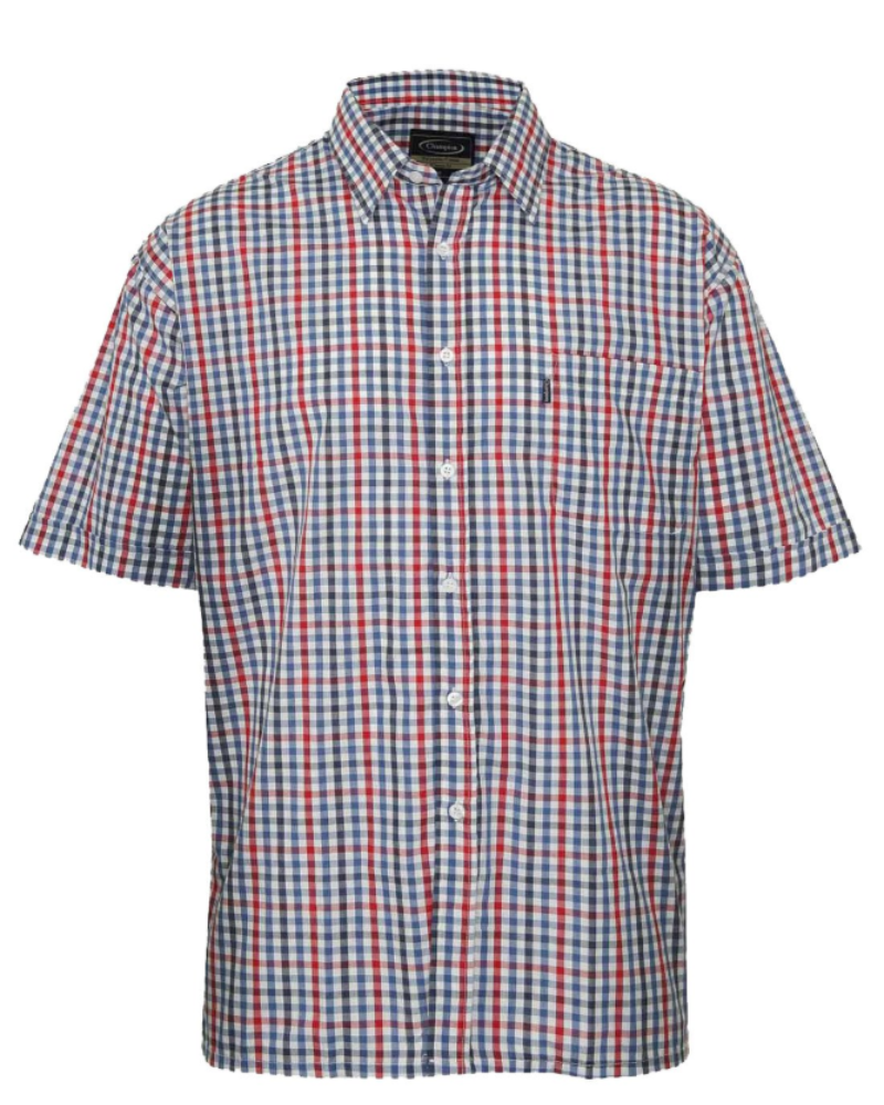 Spencer Men's Western Shirt – Short Sleeve Cotton Blend Button-Up Club Collar Shirt