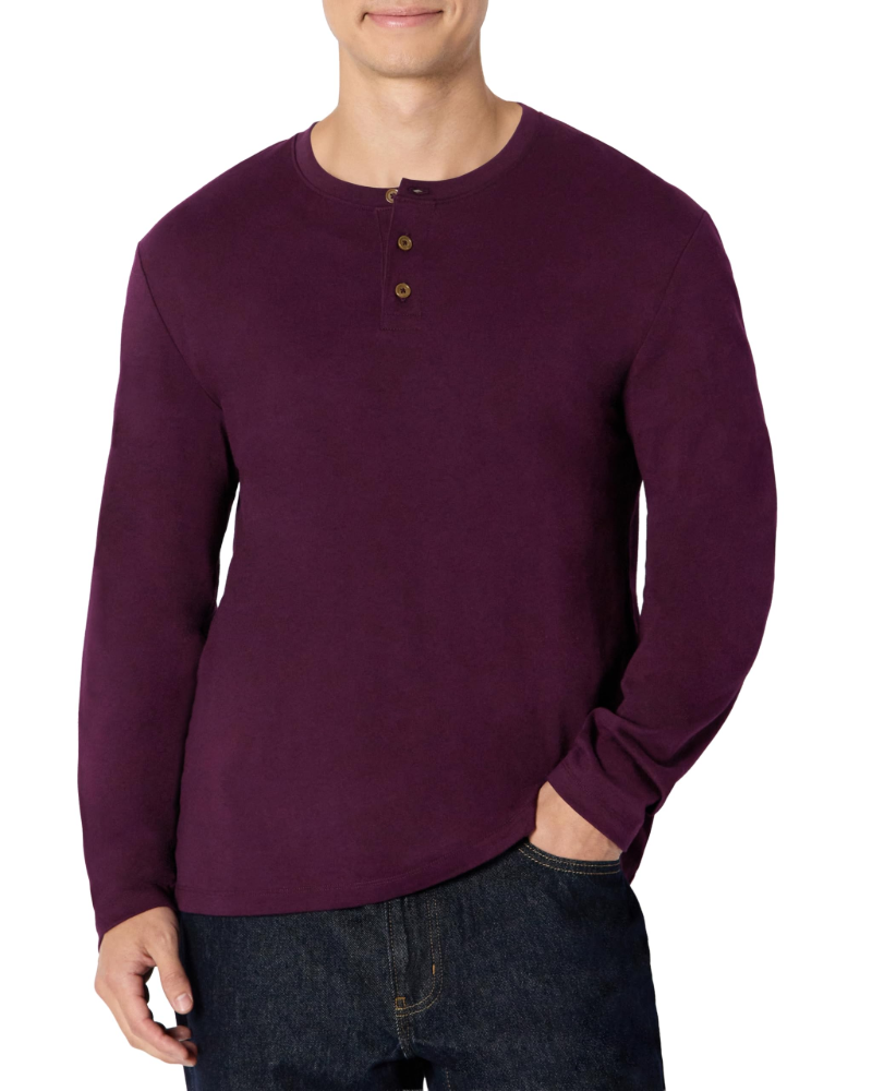 Blake Men's Cotton Henley T-Shirt – Relaxed Fit Button Neck Short Sleeve Casual Top