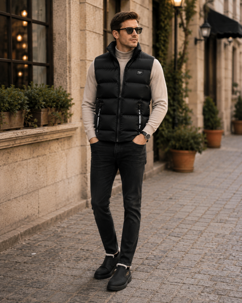 Benedict Men's Quilted Gilet – Insulated Zip Up Sleeveless Winter Vest