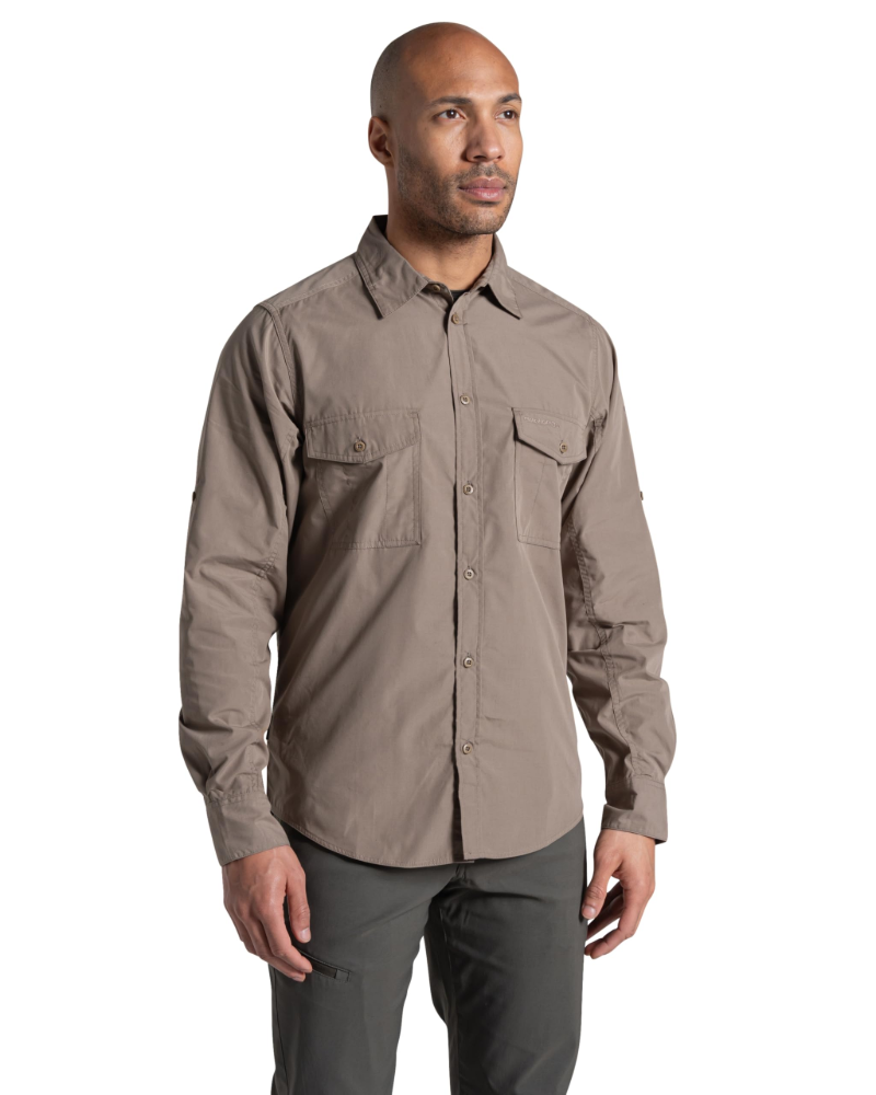 Keaton Men's UPF50+ Outdoor Shirt – Long Sleeve Safari Shirt with Roll-Up Sleeves