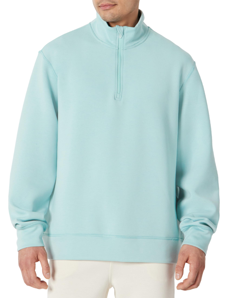 Dalton Men's Quarter Zip Pullover – Recycled Polyester Blend Relaxed Fit Sweatshirt
