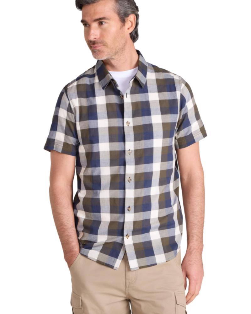 Travis Men's Cotton Short Sleeve Travel Shirt – Lightweight Casual Outdoor Shirt