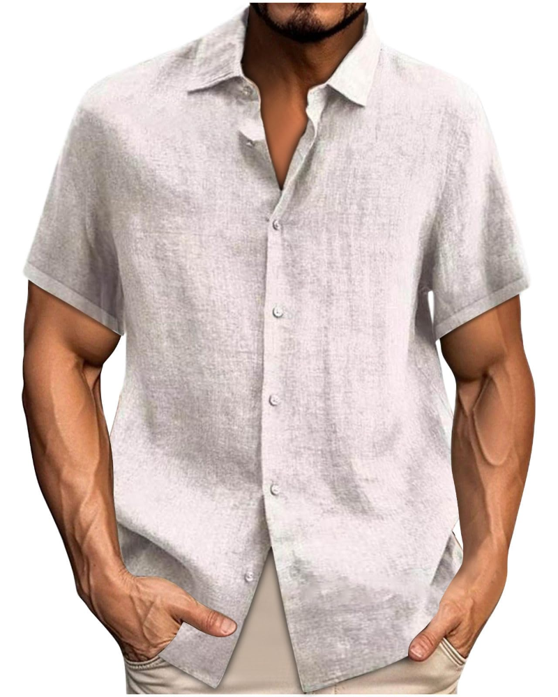 Colby Men's Short Sleeve Button Shirt – Polyester Casual Summer Collared Shirt