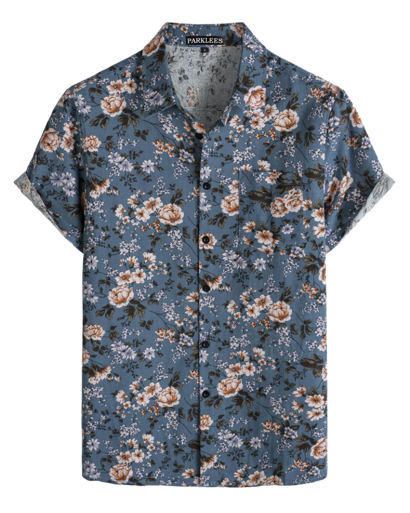 Holden Men's Floral Shirt – Short Sleeve Button-Up Summer Shirt