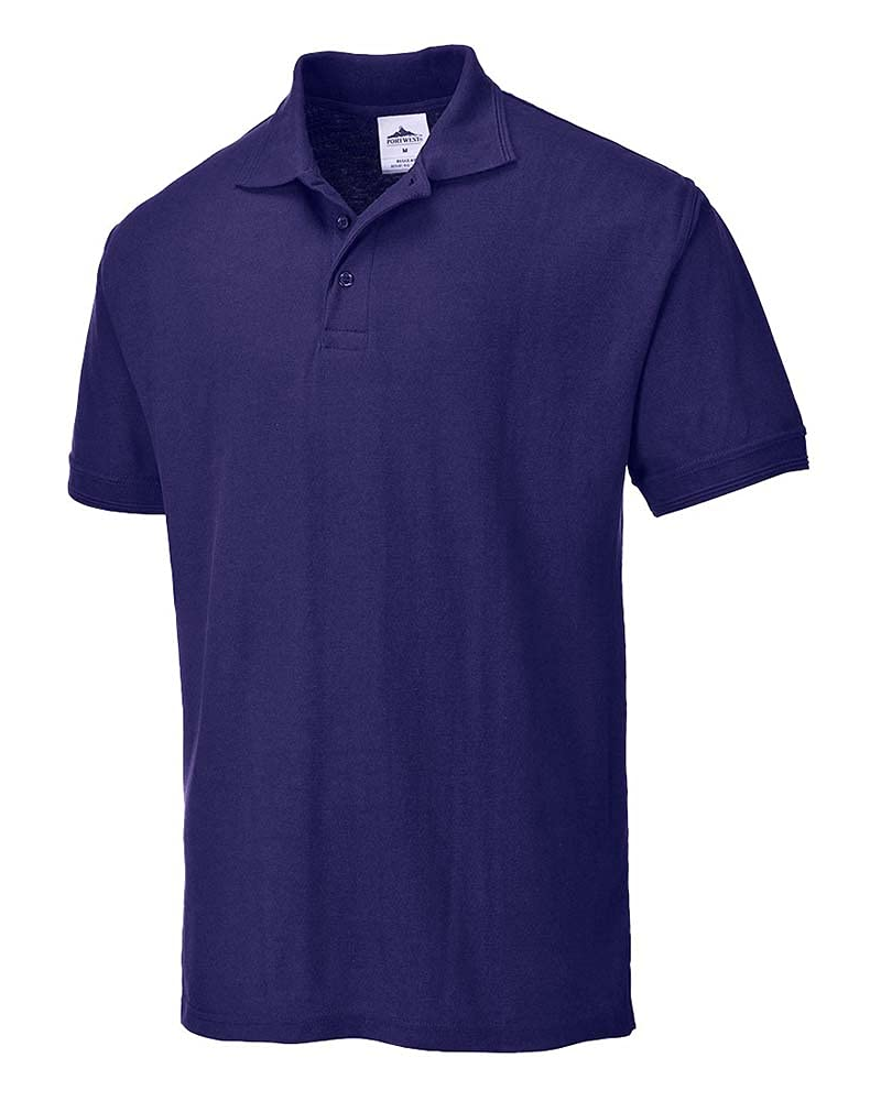 Stuart Men's Polycotton Polo Shirt – 210GSM Pique Work Polo with 3 Button Placket
