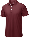Cedric Men's Performance Polo Shirt – Short Sleeve 3 Button Sports Golf Polo