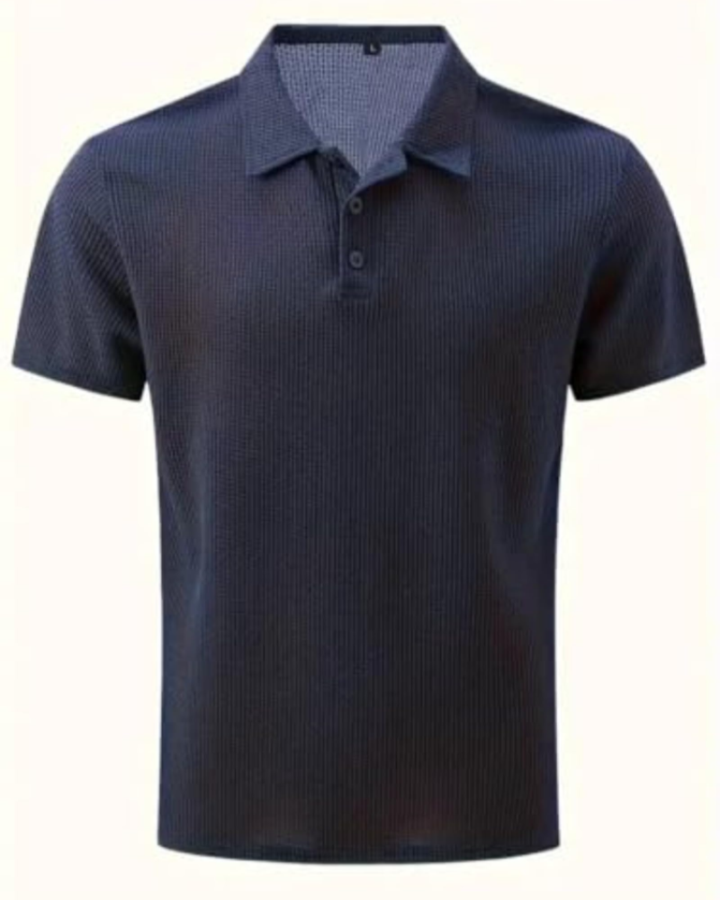Owen Men's Polo Shirt – Short Sleeve Waffle Knit Collared Summer Top
