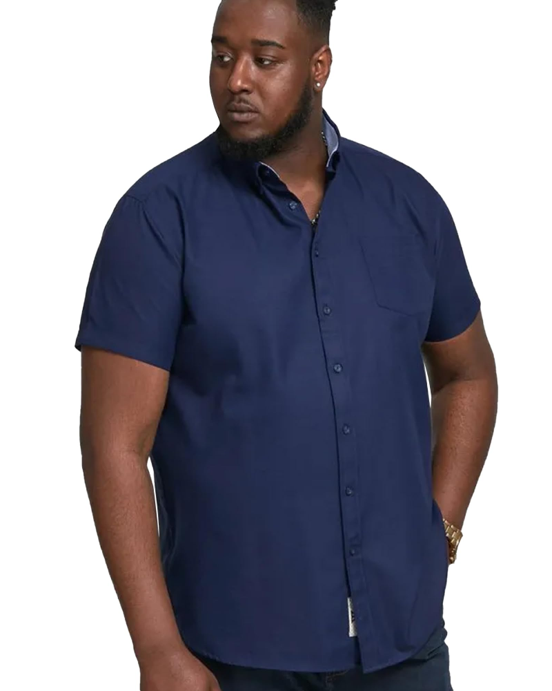 Declan Men's Plus Size Cotton Oxford Shirt – Short Sleeve Button-Down with Pocket