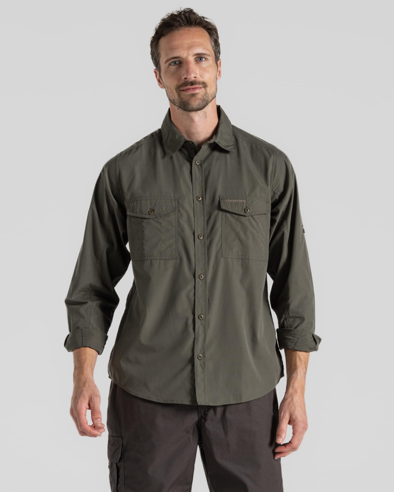 Mileson Men's Long Sleeve Walking Shirt – UPF 50+ Outdoor Button-Up Shirt