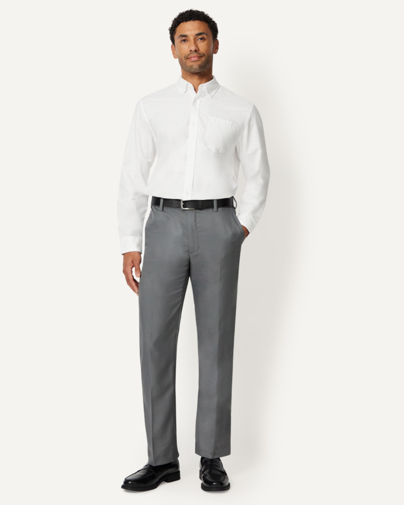 Nathan Men's Cotton Oxford Shirt – Long Sleeve Button-Down Smart Casual Shirt