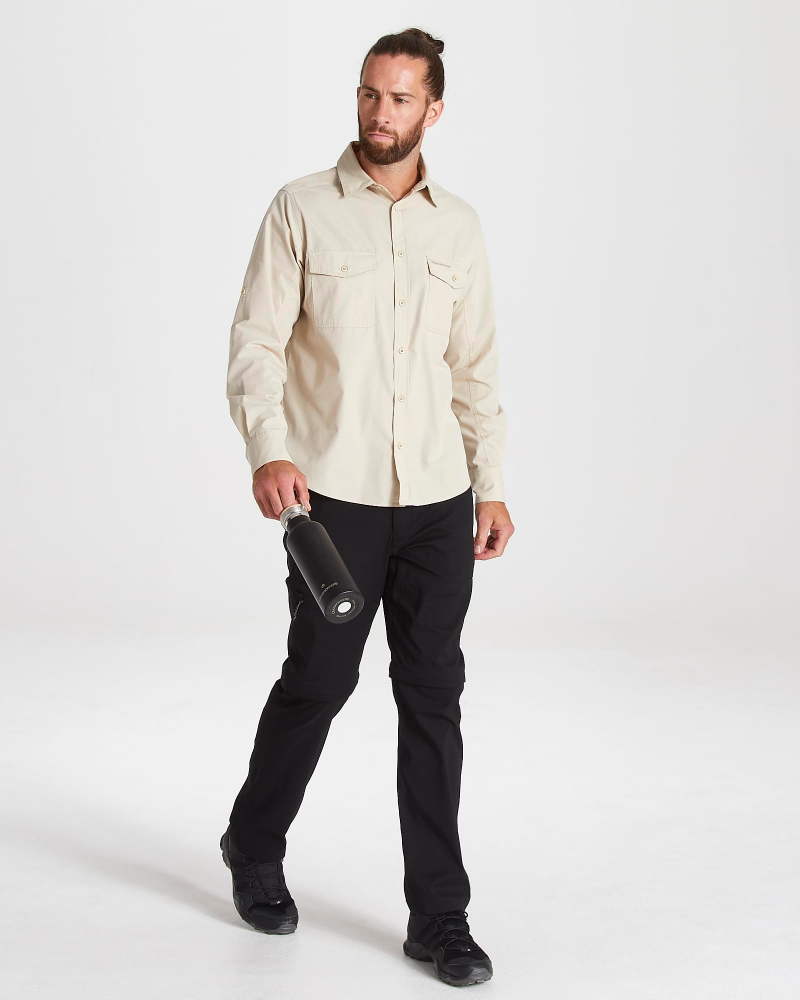 Mileson Men's Long Sleeve Walking Shirt – UPF 50+ Outdoor Button-Up Shirt