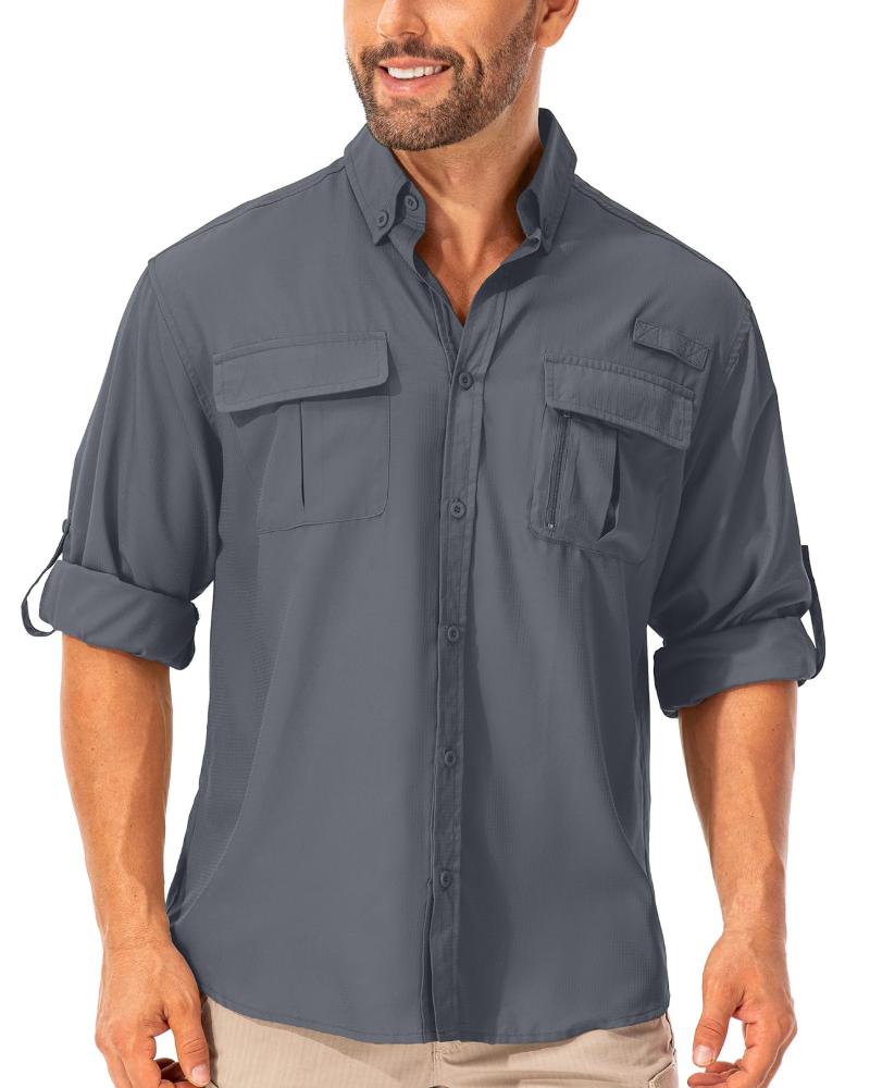 Camden Men's UPF50+ Fishing Shirt – Quick-Dry Long Sleeve Outdoor Shirt