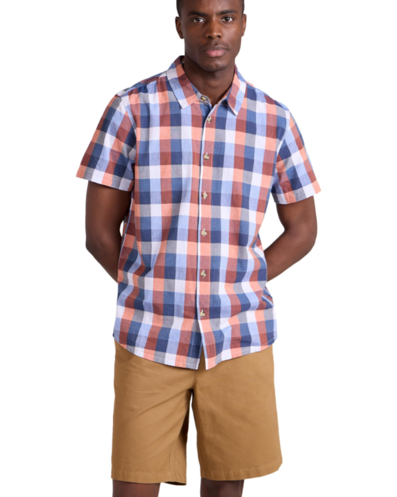 Travis Men's Cotton Short Sleeve Travel Shirt – Lightweight Casual Outdoor Shirt