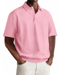 Grayson Men's Polo Shirt – Short Sleeve Three Button Collared Casual Top