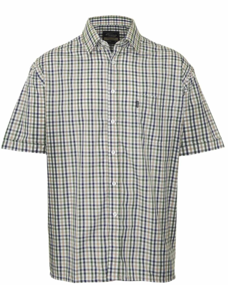 Spencer Men's Western Shirt – Short Sleeve Cotton Blend Button-Up Club Collar Shirt