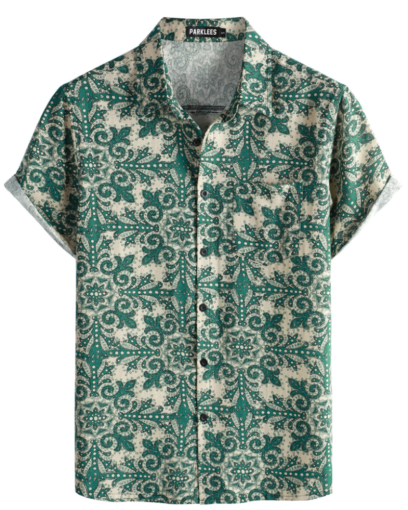 Holden Men's Floral Shirt – Short Sleeve Button-Up Summer Shirt