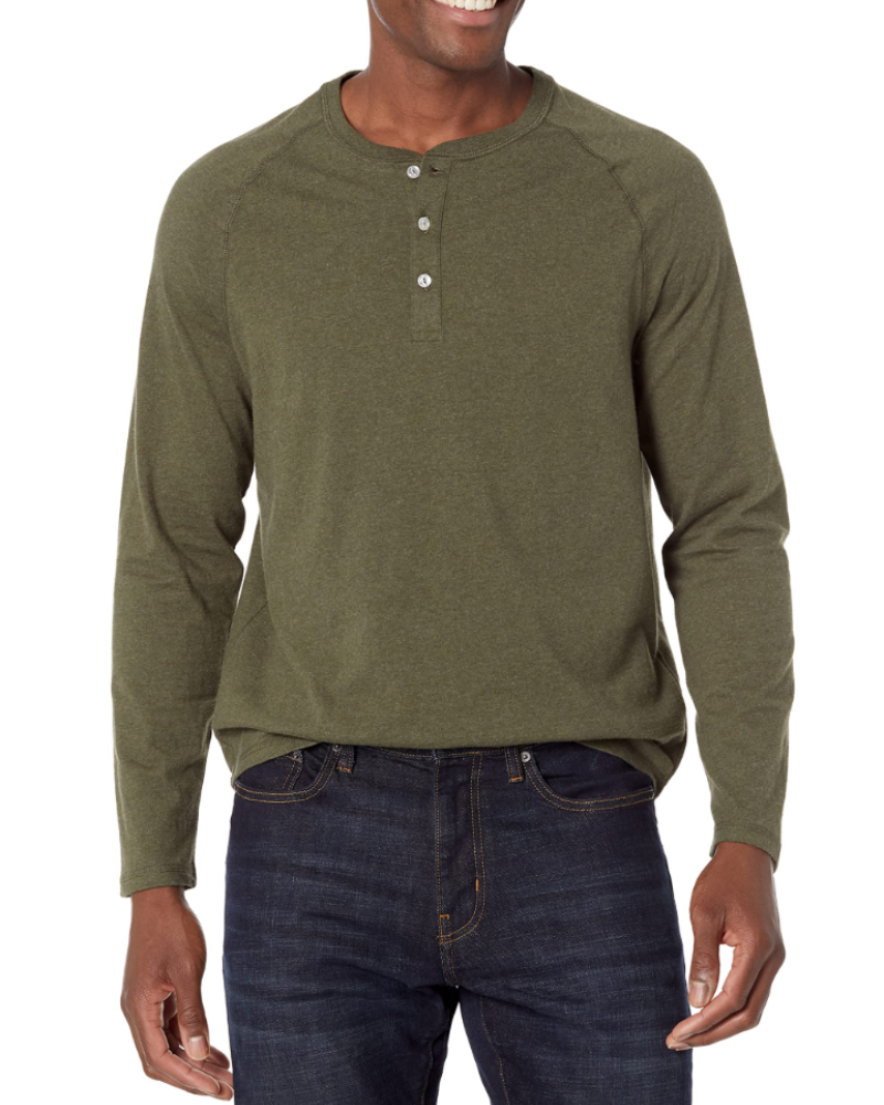 Blake Men's Cotton Henley T-Shirt – Relaxed Fit Button Neck Short Sleeve Casual Top