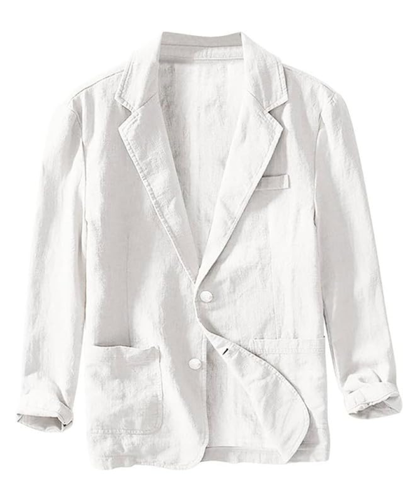 Miles Men's Linen Blazer – Regular Fit Summer Suit Jacket with 2 Button Fastening
