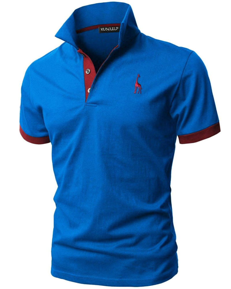 Malcolm Men's Cotton Polo Shirt – Short Sleeve 3 Button Collared Polo Top